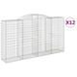 vidaXL Paniers à gabions arqués 12 pcs 300x50x160/180 cm fer galvanisé