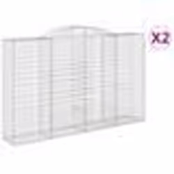 vidaXL Paniers à gabions arqués 2 pcs 300x50x180/200 cm fer galvanisé