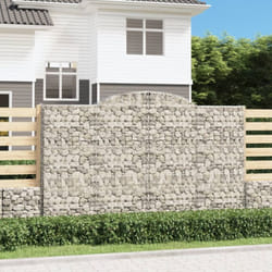 vidaXL Paniers à gabions arqués 4 pcs 300x50x180/200 cm fer galvanisé