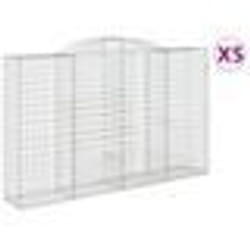 vidaXL Paniers à gabions arqués 5 pcs 300x50x180/200 cm fer galvanisé