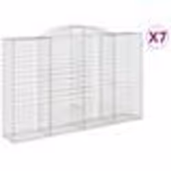vidaXL Paniers à gabions arqués 7 pcs 300x50x180/200 cm fer galvanisé