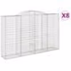 vidaXL Paniers à gabions arqués 8 pcs 300x50x180/200 cm fer galvanisé