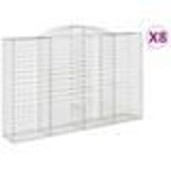 vidaXL Paniers à gabions arqués 8 pcs 300x50x180/200 cm fer galvanisé