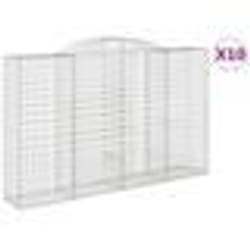 vidaXL Paniers à gabions arqués 10 pcs 300x50x180/200 cm fer galvanisé