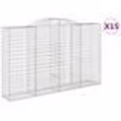 vidaXL Paniers à gabions arqués 15 pcs 300x50x180/200 cm fer galvanisé