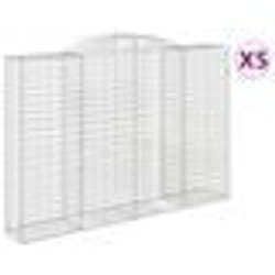 vidaXL Paniers à gabions arqués 5 pcs 300x50x200/220 cm fer galvanisé