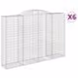 vidaXL Paniers à gabions arqués 6 pcs 300x50x200/220 cm fer galvanisé