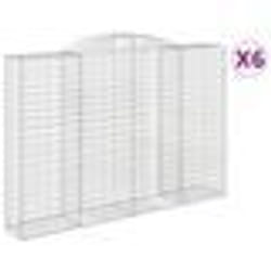 vidaXL Paniers à gabions arqués 6 pcs 300x50x200/220 cm fer galvanisé