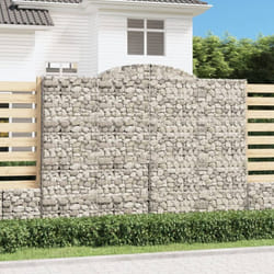 vidaXL Paniers à gabions arqués 5 pcs 300x50x220/240 cm fer galvanisé
