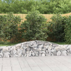 vidaXL Paniers à gabions arqués 3 pcs 400x30x40/60 cm Fer galvanisé