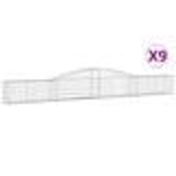 vidaXL Paniers à gabions arqués 9 pcs 400x30x40/60 cm Fer galvanisé
