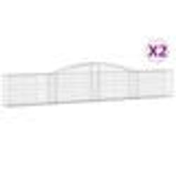 vidaXL Paniers à gabions arqués 2 pcs 400x30x60/80 cm Fer galvanisé