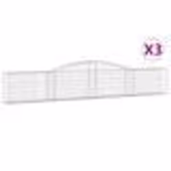 vidaXL Paniers à gabions arqués 3 pcs 400x30x60/80 cm Fer galvanisé