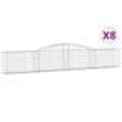 vidaXL Paniers à gabions arqués 8 pcs 400x30x60/80 cm Fer galvanisé