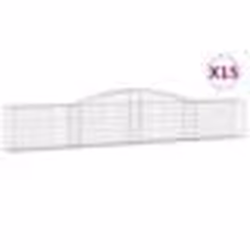 vidaXL Paniers à gabions arqués 15 pcs 400x30x60/80 cm Fer galvanisé