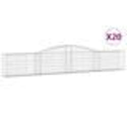 vidaXL Paniers à gabions arqués 20 pcs 400x30x60/80 cm Fer galvanisé