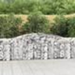 vidaXL Paniers à gabions arqués 2 pcs 400x30x80/100 cm Fer galvanisé