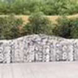 vidaXL Paniers à gabions arqués 3 pcs 400x30x80/100 cm Fer galvanisé