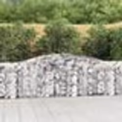 vidaXL Paniers à gabions arqués 7 pcs 400x30x80/100 cm Fer galvanisé