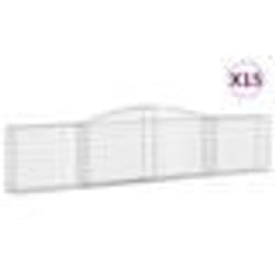 vidaXL Paniers à gabions arqués 15 pcs 400x30x80/100 cm Fer galvanisé