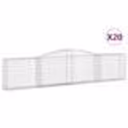 vidaXL Paniers à gabions arqués 20 pcs 400x30x80/100 cm Fer galvanisé