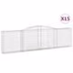 vidaXL Paniers à gabions arqués 15 pcs 400x30x100/120 cm Fer galvanisé