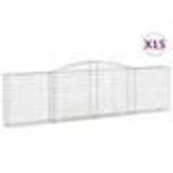 vidaXL Paniers à gabions arqués 15 pcs 400x30x100/120 cm Fer galvanisé