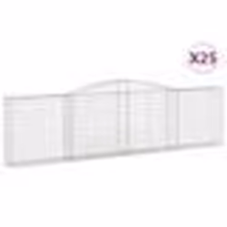 vidaXL Paniers à gabions arqués 25 pcs 400x30x100/120 cm Fer galvanisé