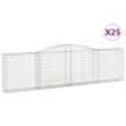 vidaXL Paniers à gabions arqués 25 pcs 400x30x100/120 cm Fer galvanisé