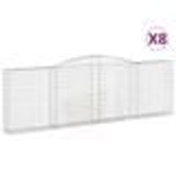 vidaXL Paniers à gabions arqués 8 pcs 400x30x120/140 cm Fer galvanisé