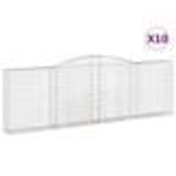 vidaXL Paniers à gabions arqués 10 pcs 400x30x120/140 cm Fer galvanisé