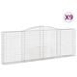vidaXL Paniers à gabions arqués 9 pcs 400x30x140/160 cm Fer galvanisé