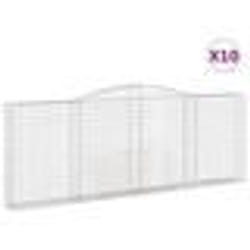 vidaXL Paniers à gabions arqués 10 pcs 400x30x140/160 cm Fer galvanisé