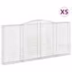 vidaXL Paniers à gabions arqués 5 pcs 400x30x180/200 cm Fer galvanisé