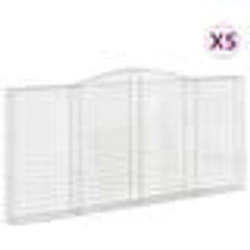 vidaXL Paniers à gabions arqués 5 pcs 400x30x180/200 cm Fer galvanisé