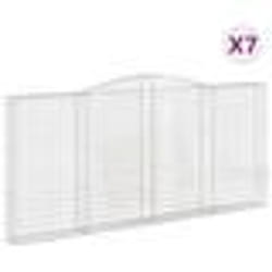 vidaXL Paniers à gabions arqués 7 pcs 400x30x180/200 cm Fer galvanisé