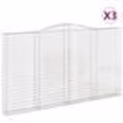 vidaXL Paniers à gabions arqués 3 pcs 400x30x220/240 cm Fer galvanisé