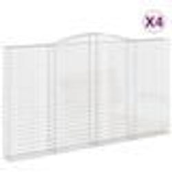 vidaXL Paniers à gabions arqués 4 pcs 400x30x220/240 cm Fer galvanisé