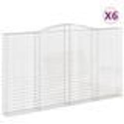 vidaXL Paniers à gabions arqués 6 pcs 400x30x220/240 cm Fer galvanisé