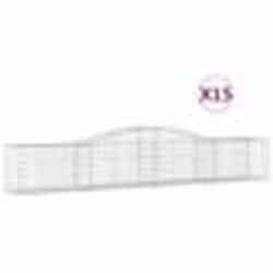 vidaXL Paniers à gabions arqués 15 pcs 400x50x60/80 cm Fer galvanisé
