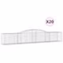 vidaXL Paniers à gabions arqués 20 pcs 400x50x60/80 cm Fer galvanisé