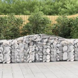 vidaXL Paniers à gabions arqués 3 pcs 400x50x80/100 cm Fer galvanisé