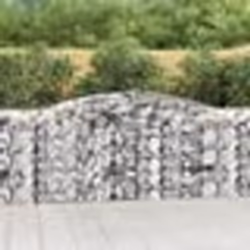 vidaXL Paniers à gabions arqués 2 pcs 400x50x100/120 cm Fer galvanisé