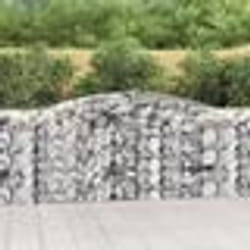 vidaXL Paniers à gabions arqués 6 pcs 400x50x100/120 cm Fer galvanisé