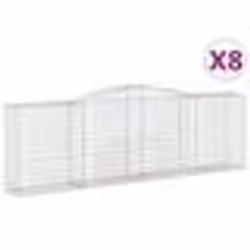 vidaXL Paniers à gabions arqués 8 pcs 400x50x120/140 cm Fer galvanisé