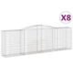 vidaXL Paniers à gabions arqués 8 pcs 400x50x120/140 cm Fer galvanisé