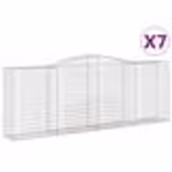 vidaXL Paniers à gabions arqués 7 pcs 400x50x140/160 cm Fer galvanisé