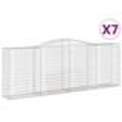 vidaXL Paniers à gabions arqués 7 pcs 400x50x140/160 cm Fer galvanisé