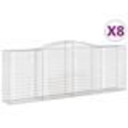 vidaXL Paniers à gabions arqués 8 pcs 400x50x140/160 cm Fer galvanisé
