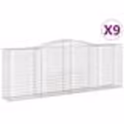 vidaXL Paniers à gabions arqués 9 pcs 400x50x140/160 cm Fer galvanisé